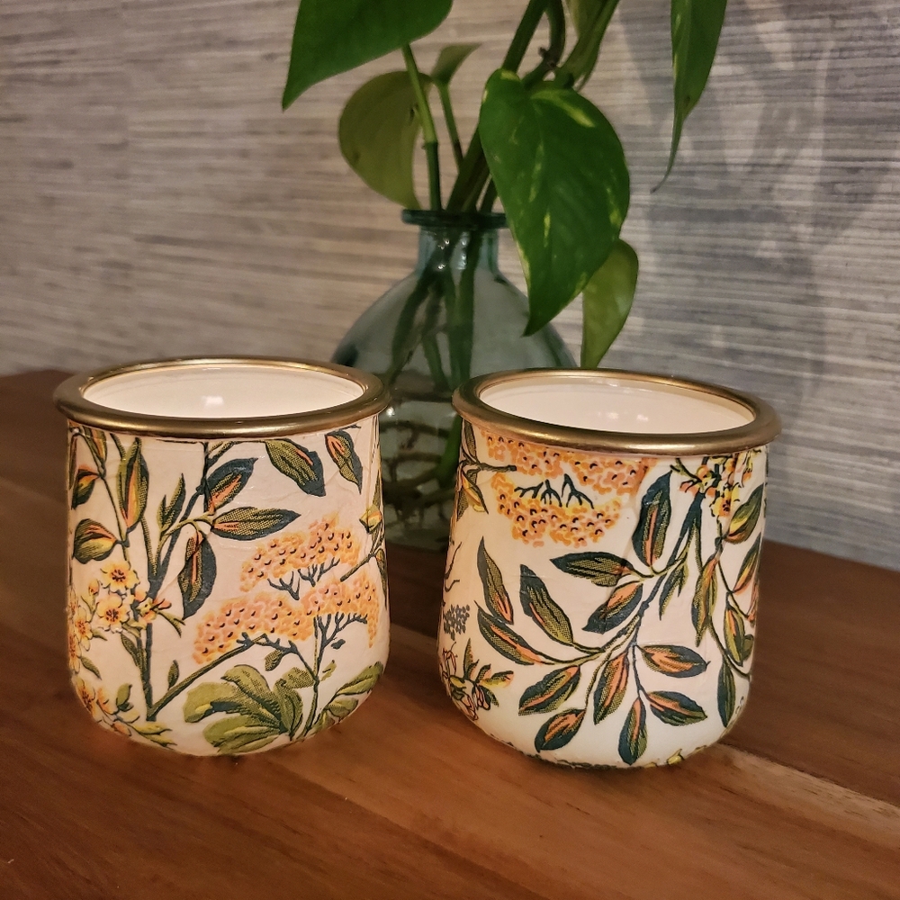 Oui Jar Seasonal Spring Candle Votives Holder Cup Trinket Coin Jar